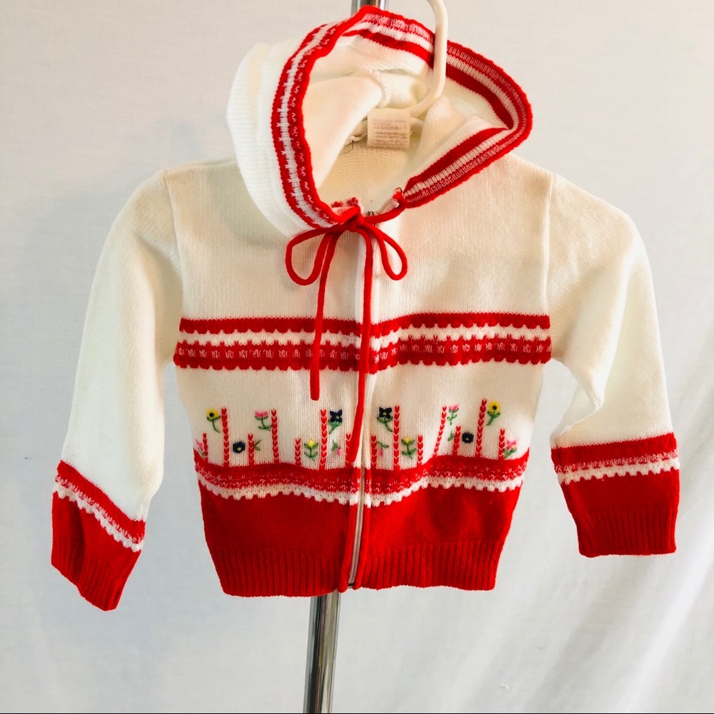 Vintage “A Little Angel Original” zip cardigan hoodie Size 24 Months embroidered